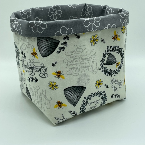 Hand Crafted Other - Spring Decor / Bee Decor / Storage and Organizer Bin / Bee Basket